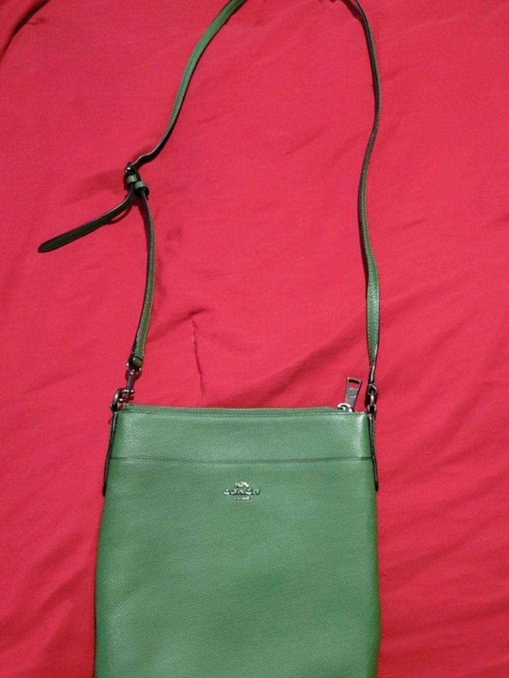 Coach Green Leather Crossbody with Adjustable Strap